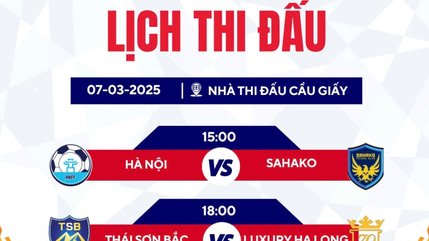 Lịch thi đấu vòng 4 Giải Futsal HDBank VĐQG 2025
