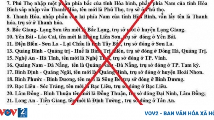 Xử lý vì tung tin sai sự thật về sáp nhập tỉnh thành