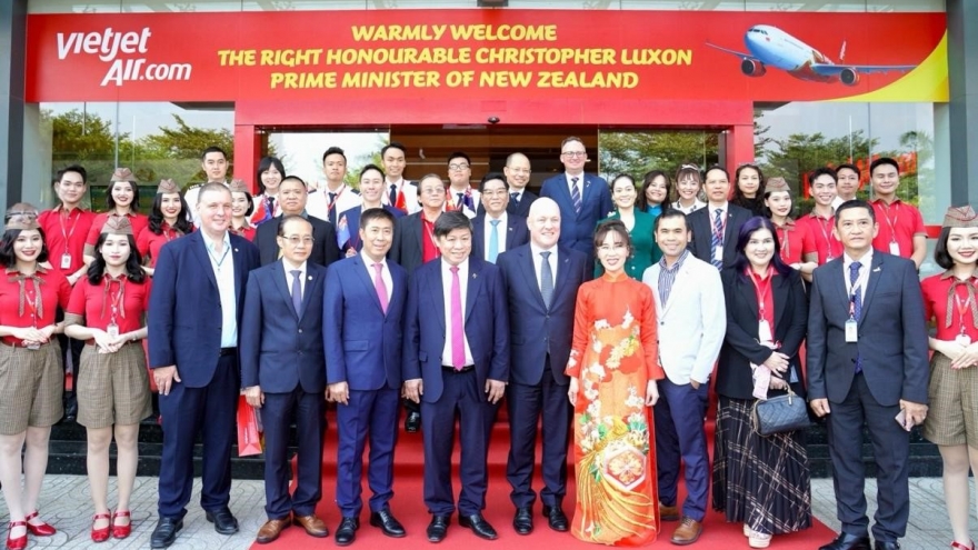 Thủ tướng New Zealand Christopher Luxon thăm Học viện Hàng không Vietjet