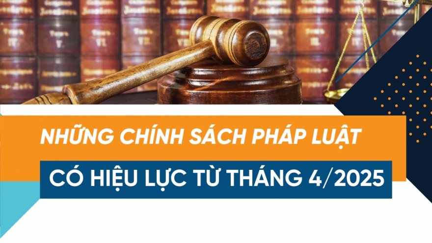 Những chính sách pháp luật có hiệu lực từ tháng 4/2025