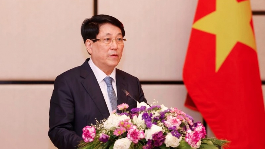 President meets with representatives of Vietnamese community, businesses in Laos