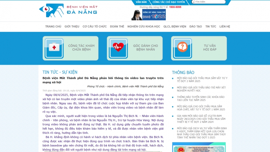 Bệnh viện mắt nói nhân viên trừng mắt với người bệnh thực chất bị chứng lồi mắt