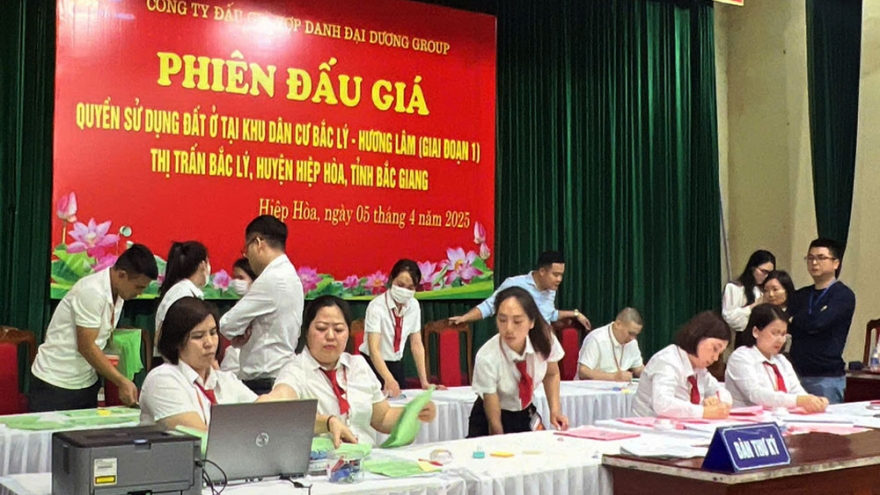 Đấu giá đất tại Bắc Giang, chênh gần 118 tỷ đồng so với giá khởi điểm