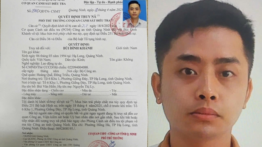 Truy nã đối tượng Bùi Đình Khánh về tội mua bán trái phép chất ma tuý