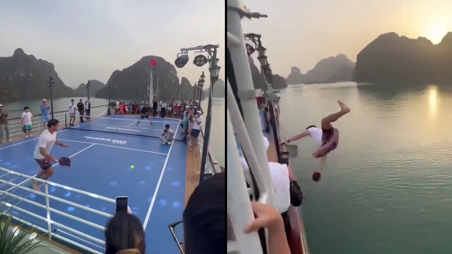 Làm rõ việc du khách chơi pickleball, nhảy từ boong tàu xuống vịnh Hạ Long