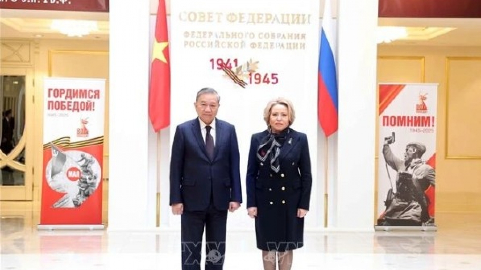 Party chief meets Speaker of Russia’s Federation Council, attends launch of direct Hanoi–Moscow air route