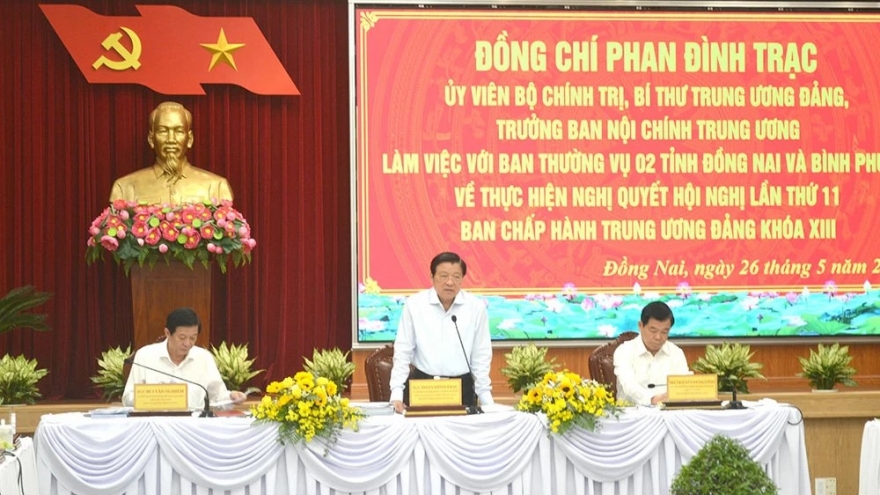 Trưởng Ban Nội chính Trung ương làm việc tại Đồng Nai về sáp nhập tỉnh
