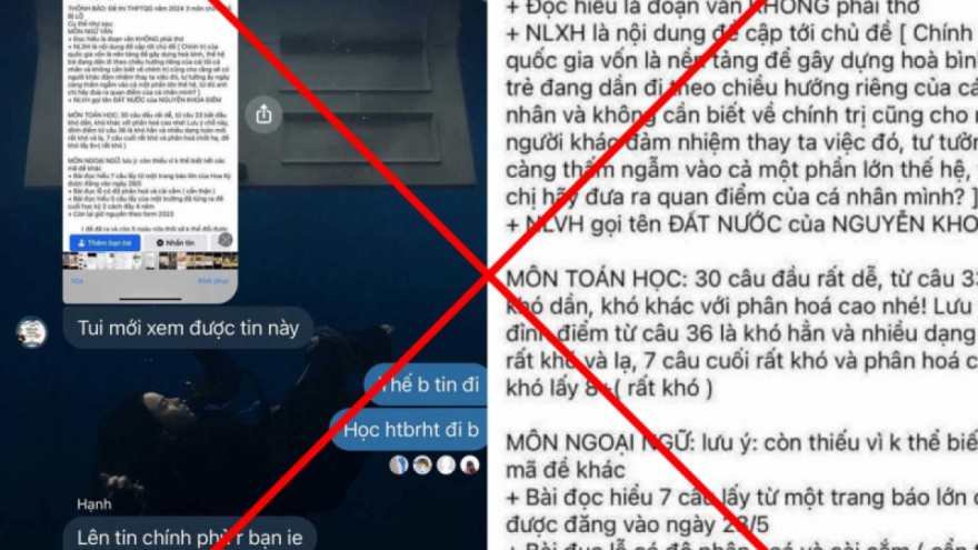 Đề nghị xử lý kịp thời việc tung tin sai sự thật về kỳ thi tốt nghiệp THPT