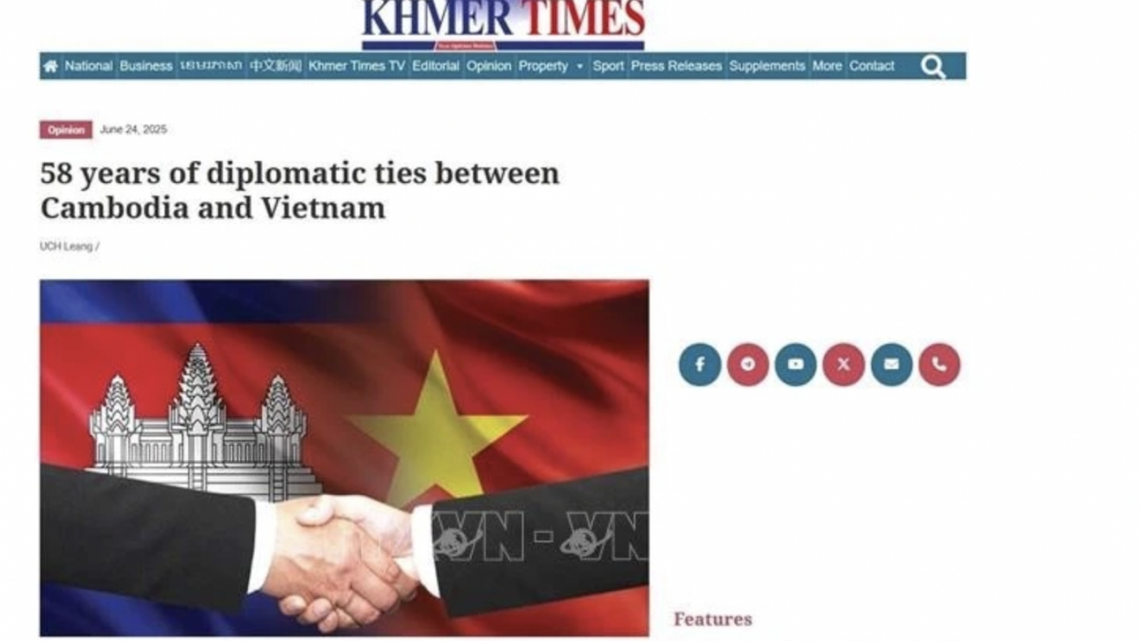 Vietnam–Cambodia relations thriving across all sectors: Cambodian scholar