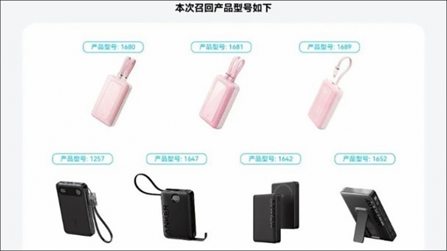 Anker thu hồi hơn 710.000 sạc dự phòng do nguy cơ cháy nổ