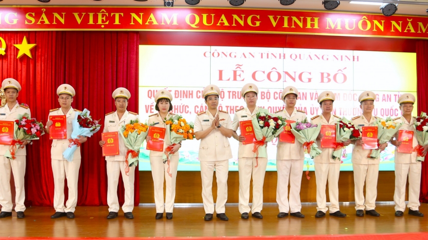 Công an tỉnh Quảng Ninh công bố quyết định về công tác cán bộ