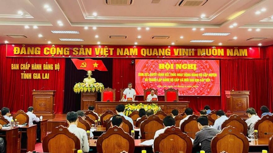 Gia Lai thống nhất kết thúc hoạt động 17 đảng bộ cấp huyện, thị xã, thành phố