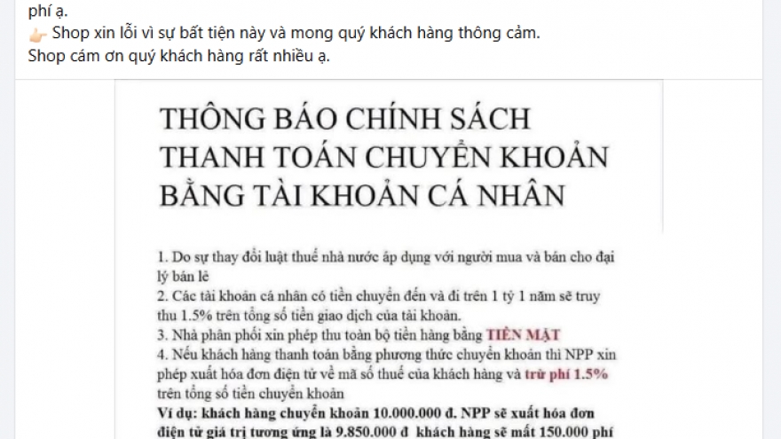 Nhiều hộ kinh doanh từ chối nhận chuyển khoản: Cơ quan thuế cảnh báo xử lý nặng