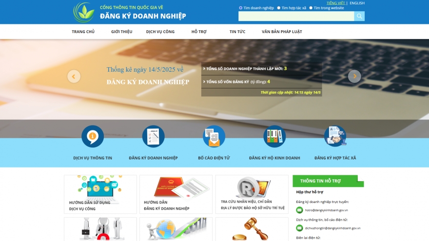 Nâng cấp hệ thống thông tin quốc gia về đăng ký doanh nghiệp, hộ kinh doanh
