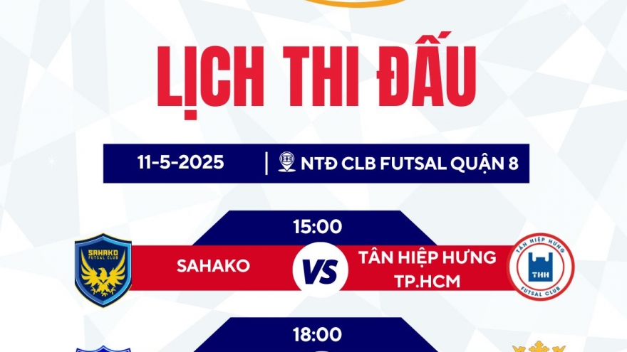 Lịch thi đấu và trực tiếp Giải Futsal HDBank VĐQG 2025 ngày 11/5