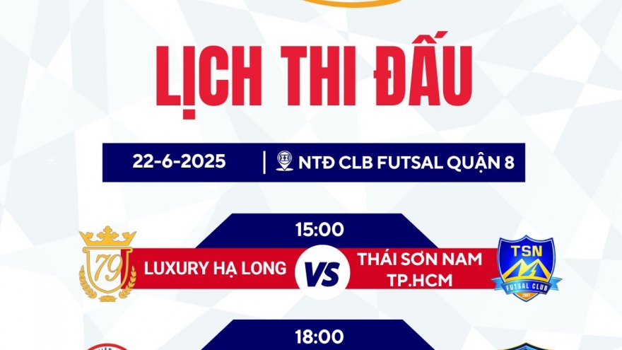 Lịch thi đấu và trực tiếp Giải Futsal HDBank VĐQG 2025 ngày 22/6