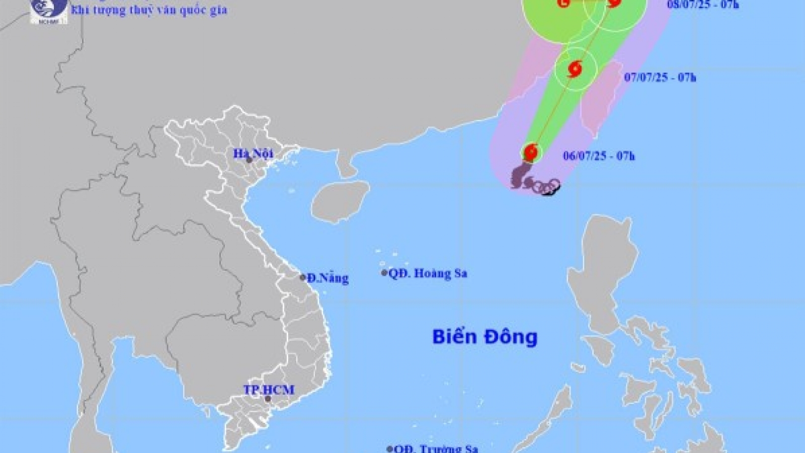 New developments on tropical storm Danas in East Sea
