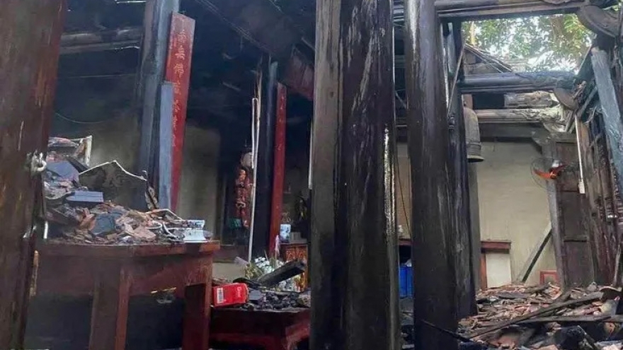 Khắc phục thiệt hại hỏa hoạn tại di tích quốc gia chùa Báo Quốc (Hưng Yên)