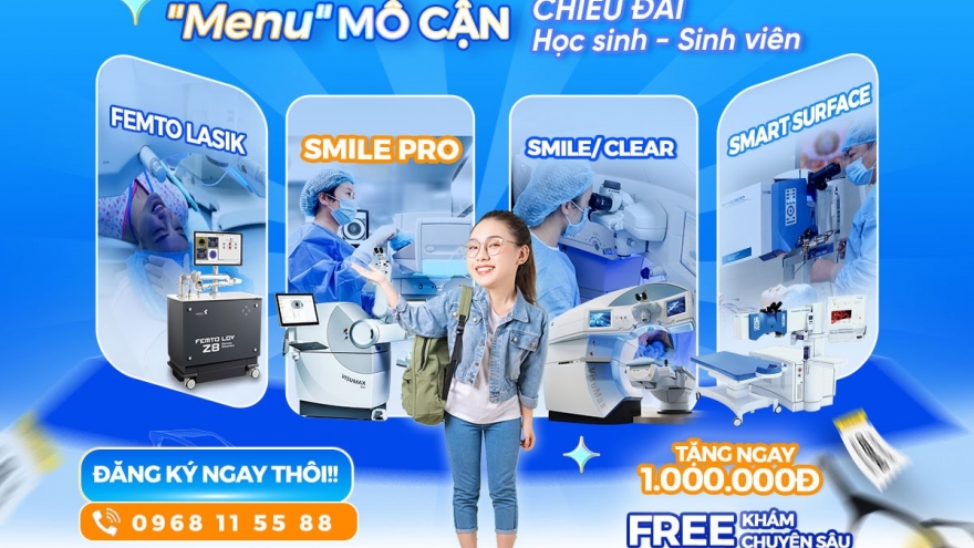 Ưu đãi "khủng" lên tới 22 triệu đồng cho sinh viên PTTKX tại BV Mắt Quốc tế DND