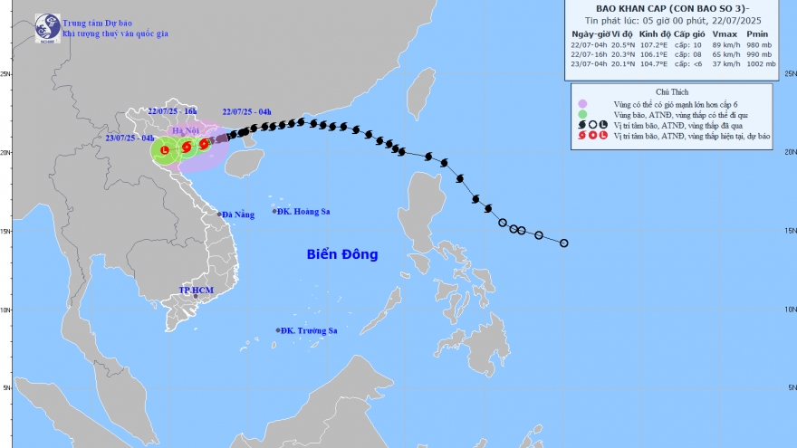 Bão số 3 giật cấp 13, cách Hải Phòng 70km