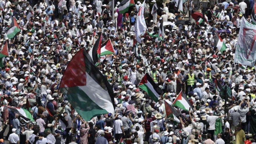Hàng chục nghìn người biểu tình ở Morocco phản đối cuộc chiến của Israel tại Gaza