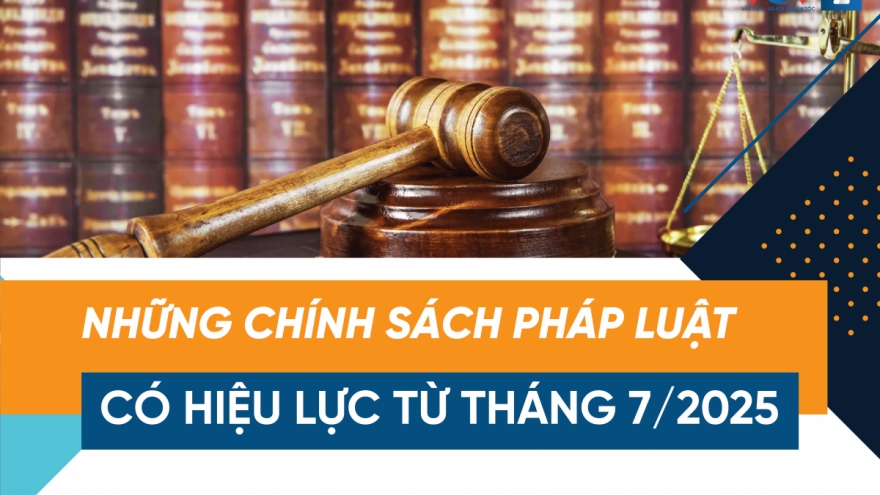 Chính sách pháp luật có hiệu lực tháng 7/2025