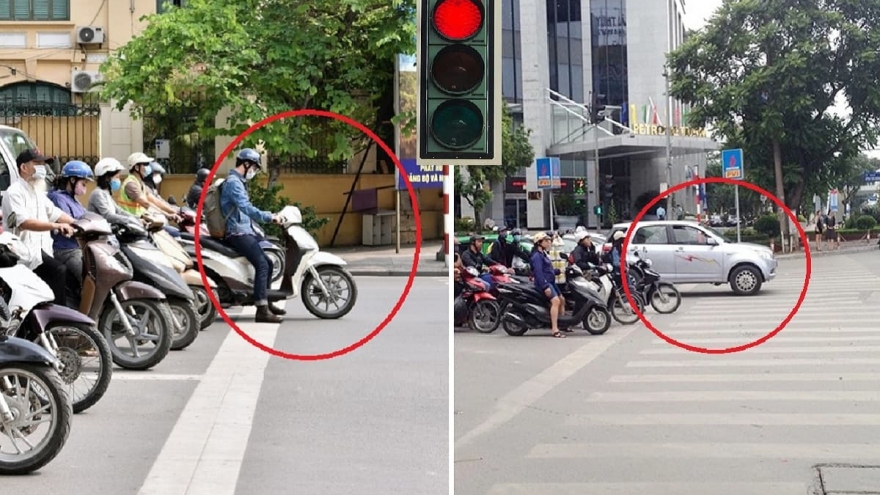 Dừng xe quá vạch chờ đèn đỏ có bị xử phạt hay không?