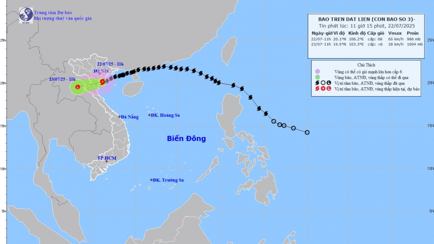 Ảnh hưởng hoàn lưu bão số 3, nhiều nơi mưa to