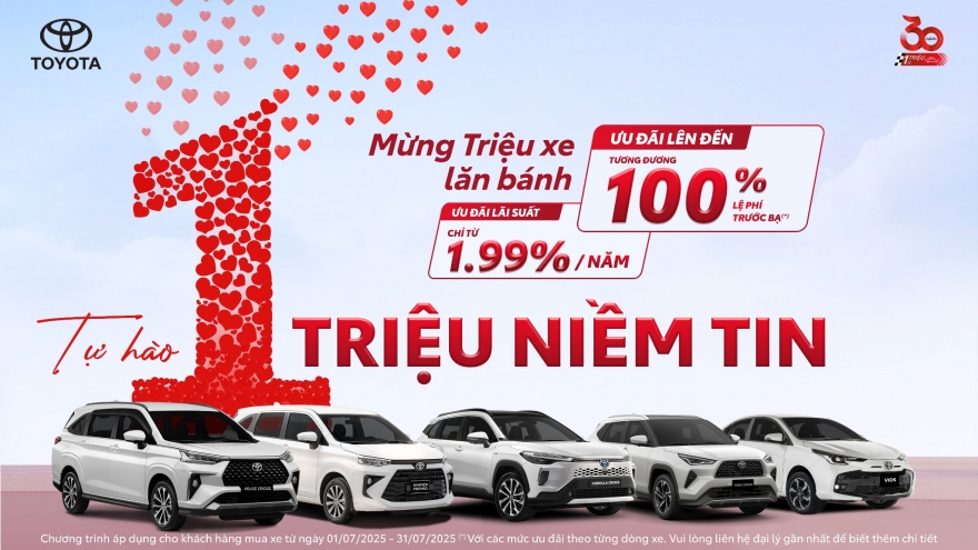 Toyota tri ân khách hàng với nhiều ưu đãi hấp dẫn nhân dịp cán mốc 1 triệu xe