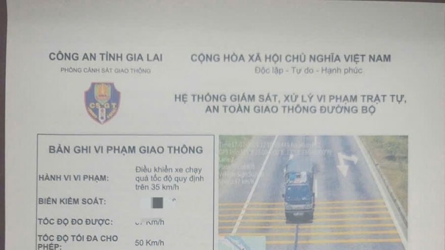 21 lần 'nhấn ga vượt giới hạn', tài xế ở Gia Lai bị phạt gần 115 triệu đồng