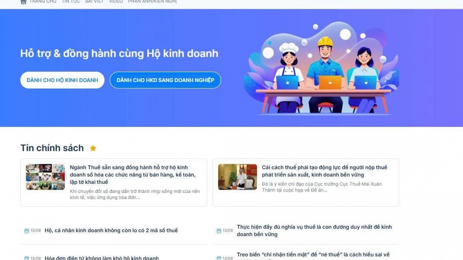 Sắp ra mắt Cổng thông tin hỗ trợ cá nhân, hộ kinh doanh và doanh nghiệp