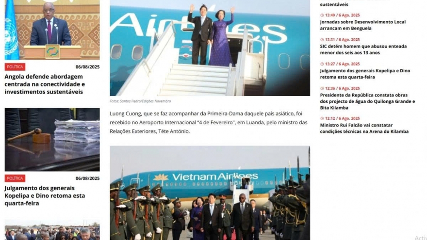 Angolan media highlights State visit of Vietnamese President Luong Cuong