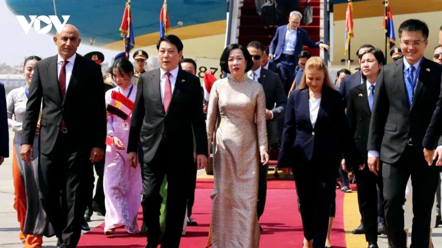 President Luong Cuong arrives in Egypt for State visit