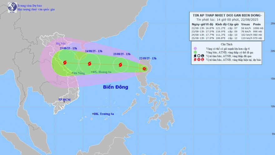 Áp thấp nhiệt đới giật cấp 9 đang mạnh lên thành bão