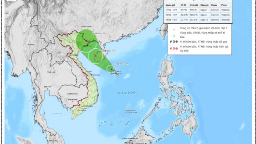 Áp thấp nhiệt đới trên vùng biển phía Tây Bắc đặc khu Hoàng Sa