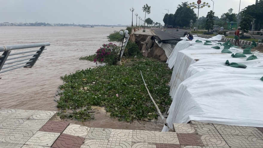 Đồng Tháp làm rõ nguyên nhân bờ kè Thường Phước Tiền tiếp tục sạt lở