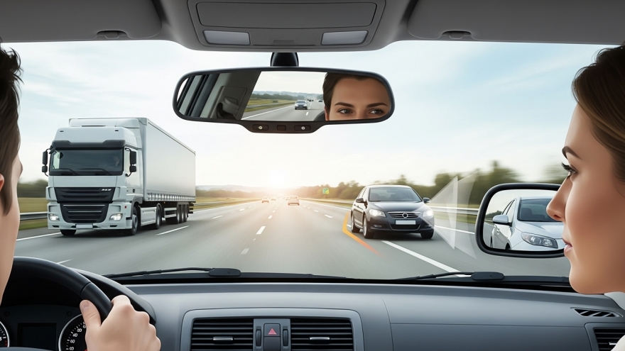 Trên cao tốc, đừng xem nhẹ gương chiếu hậu