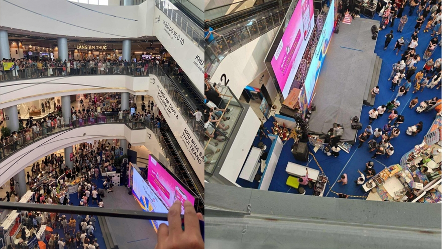 Một người đàn ông bất ngờ rơi từ tầng 4 trung tâm thương mại Aeon Mall Long Biên