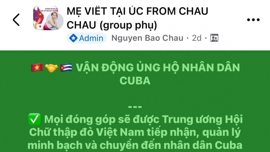 Kiều bào Australia ủng hộ người dân Cuba