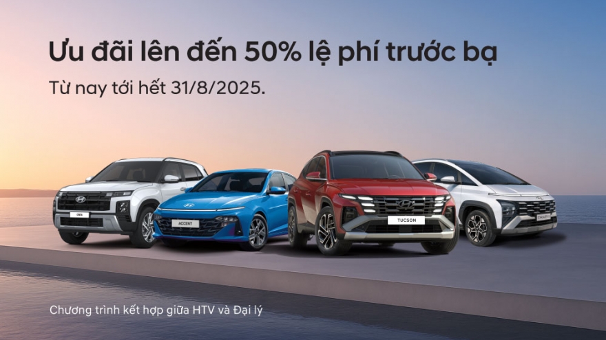 Nhiều mẫu xe Hyundai được ưu đãi 50% phí trước bạ trong tháng 8/2025