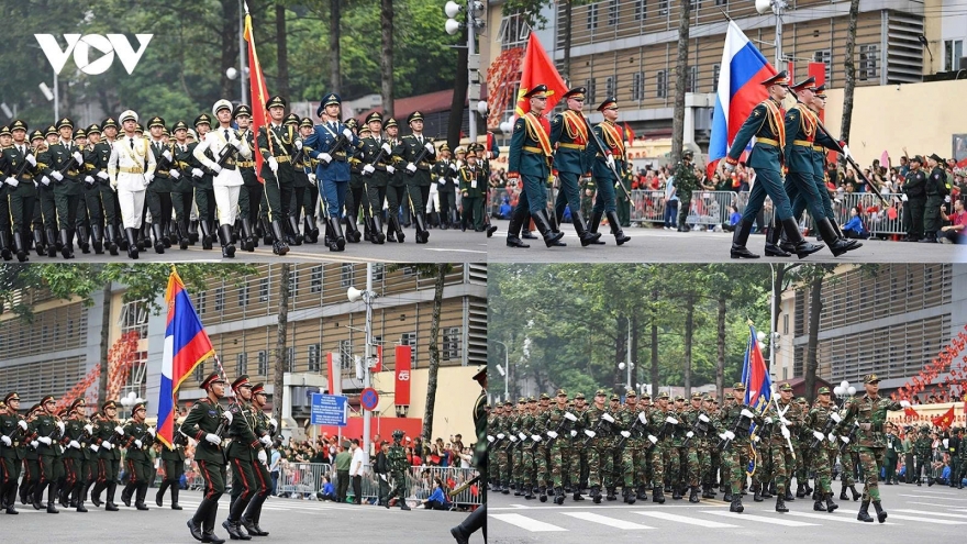 Foreign military contingents march in Vietnam’s National Day celebration
