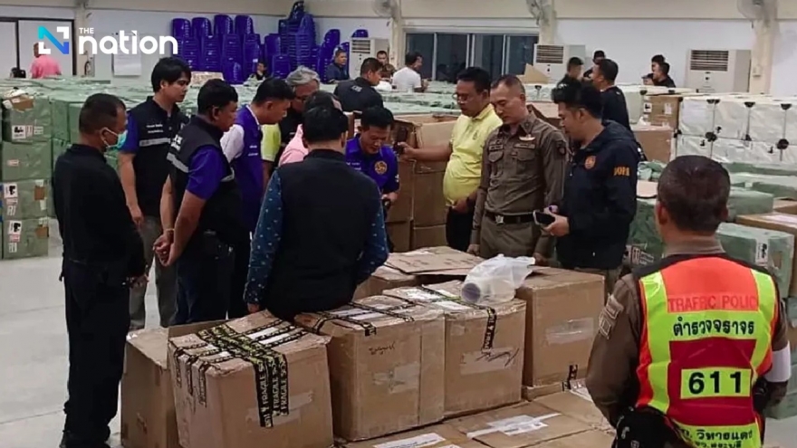 Cảnh sát Thái Lan thu giữ 560.000 sản phẩm thuốc lá điện tử, trị giá gần 3 triệu USD