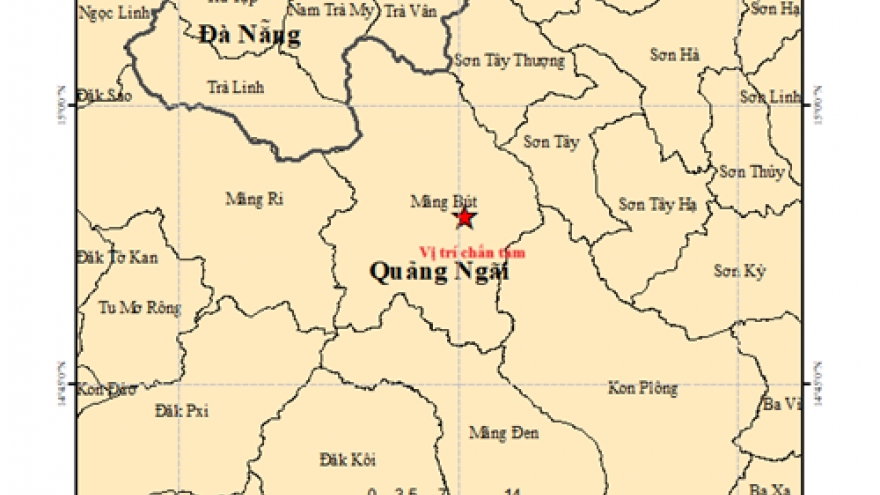 Quảng Ngãi xảy ra 3 trận động đất