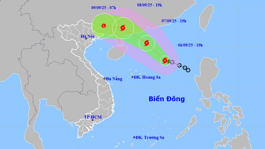 Bão số 7 giật cấp 10, di chuyển theo hướng Tây Bắc