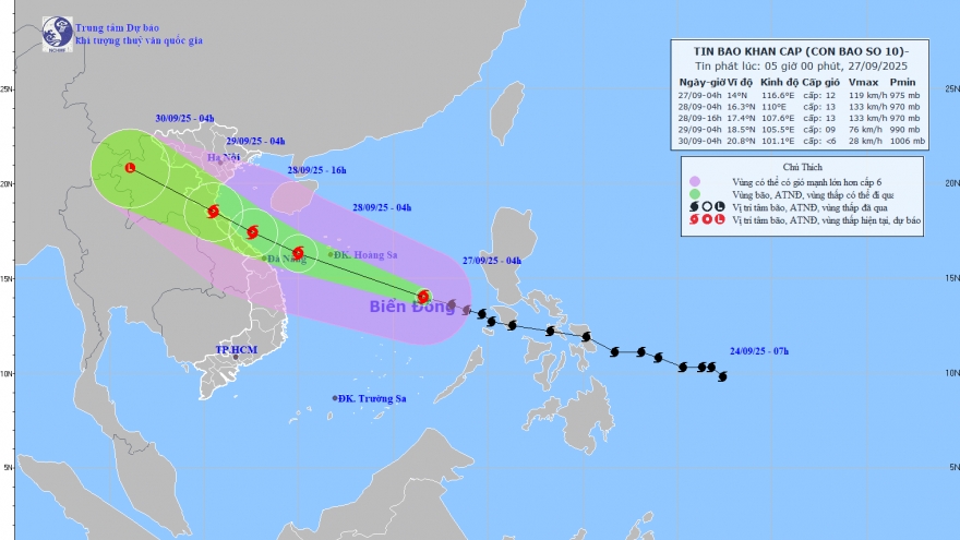 Bão số 10 Bualoi đang di chuyển gần gấp đôi tốc độ trung bình