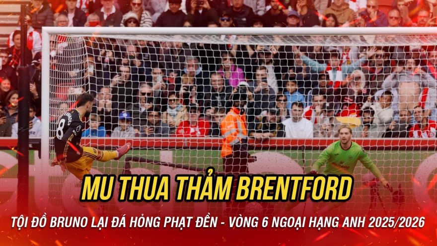 Kết quả bóng đá Ngoại hạng Anh 27-9: Bruno hỏng phạt đền, MU thua thảm Brentford