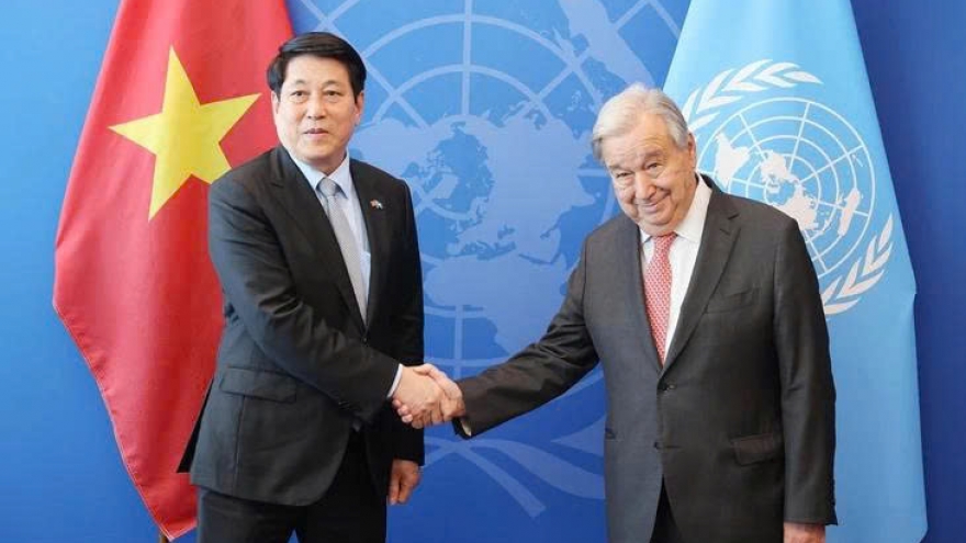 Chủ tịch nước Lương Cường gặp Tổng Thư ký Liên Hợp Quốc Antonio Guterres