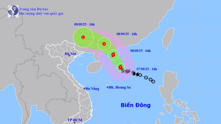 Bão số 7 đã tăng cường độ lên cấp 9-10, giật cấp 13