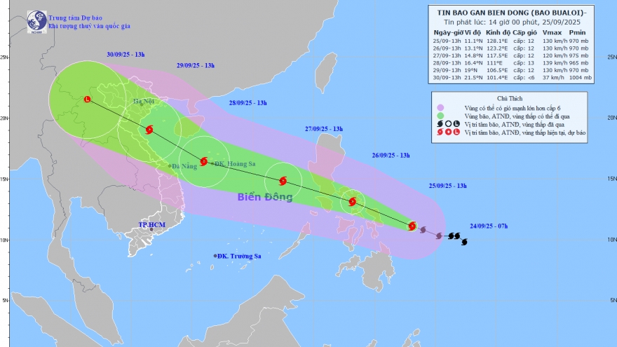 Bão BUALOI đang tiến gần vào Biển Đông