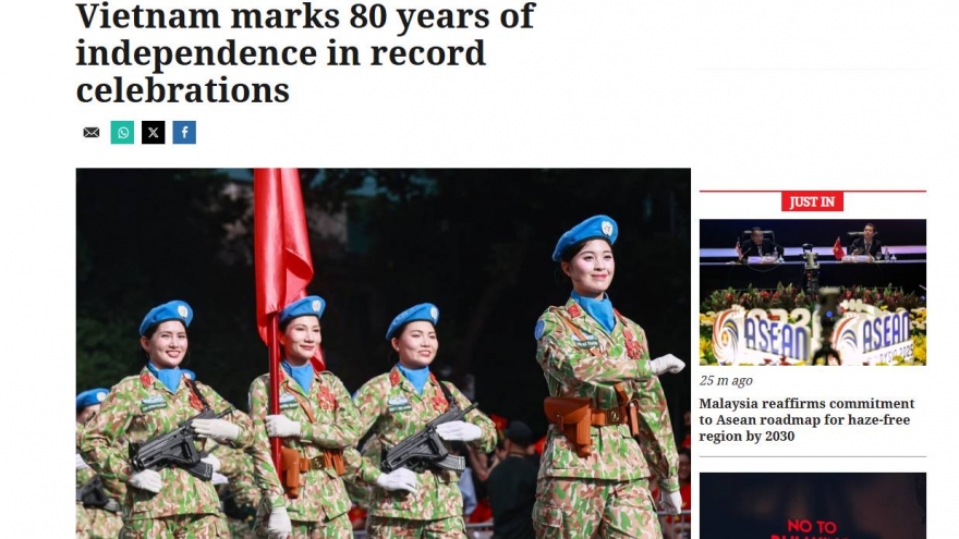 Truyền thông Đông Nam Á đưa tin đậm nét về Lễ kỷ niệm 80 năm Quốc khánh Việt Nam